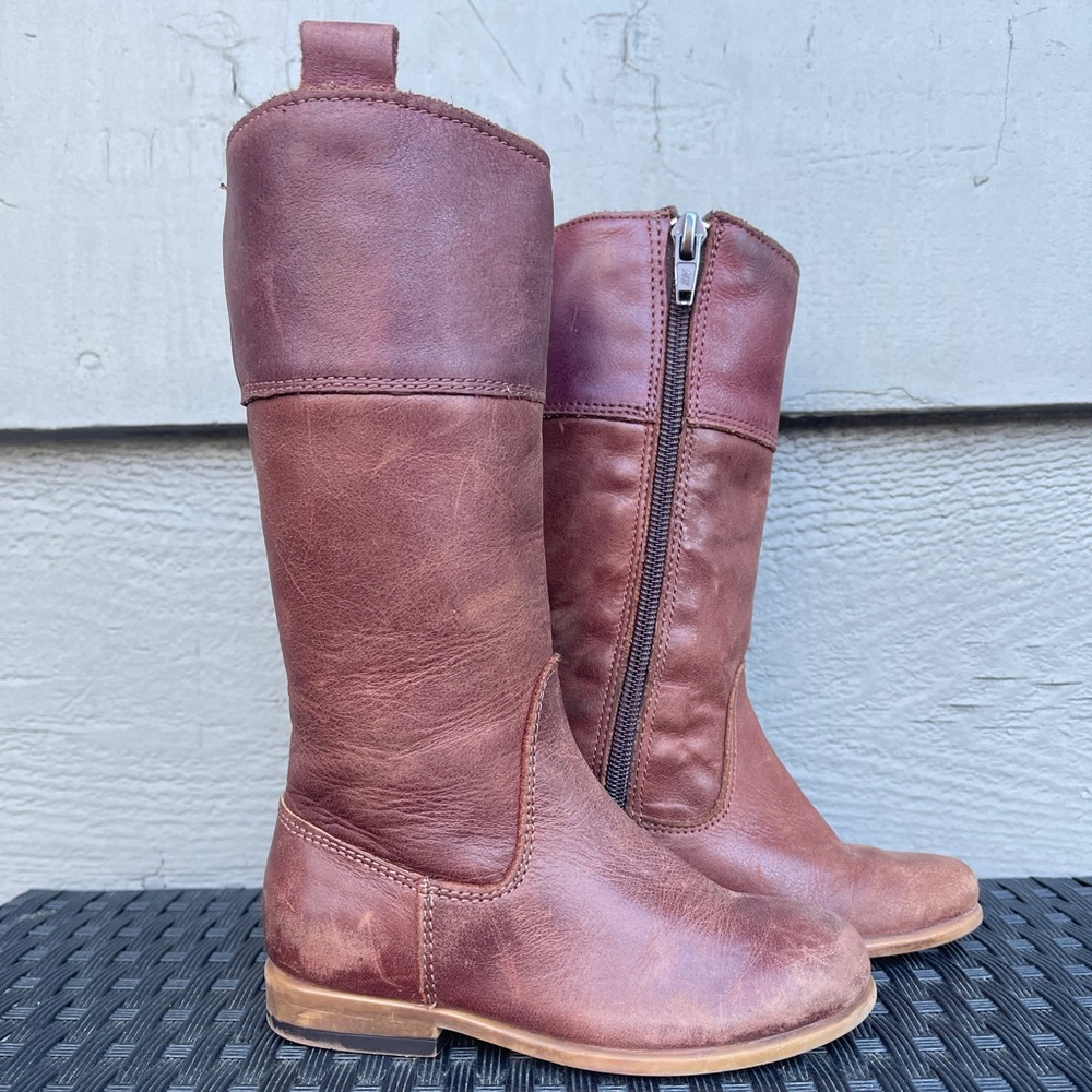 Zara girls boots cognac size 8.5 toddler